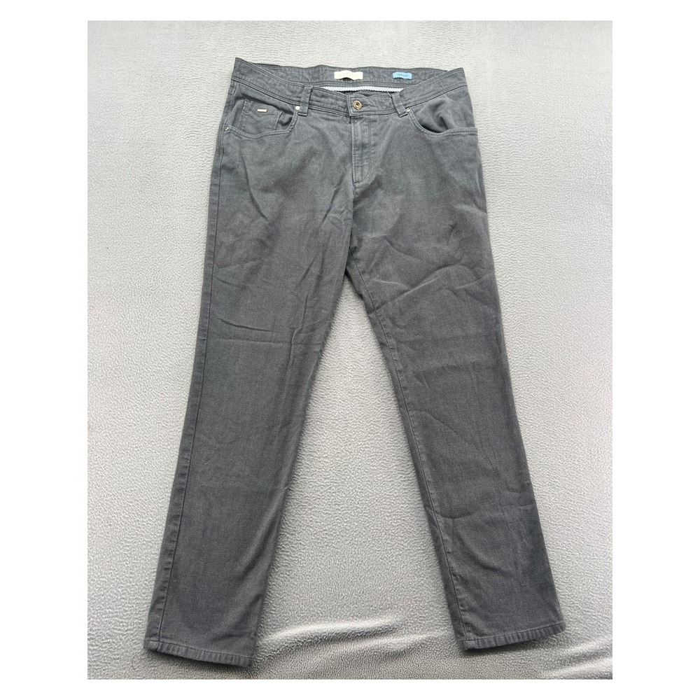 Bugatti Pants Mens 36x32 Regular Fit Textured Pants Charcoal Gray Five Pocket